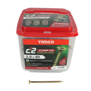 TIMCO - C2 Clamp-Fix - TX - Double Countersunk with Ribs - Twin-Cut - Yellow (TUBS)
